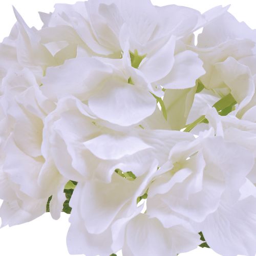 Article Hortensias artificielles blanches, fleurs artificielles au toucher réel, 33cm