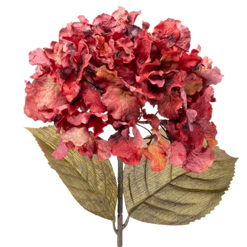 Branche de Fleurs d’Hortensia Artificielle 74 cm Rouge acheter | Floristik24.fr