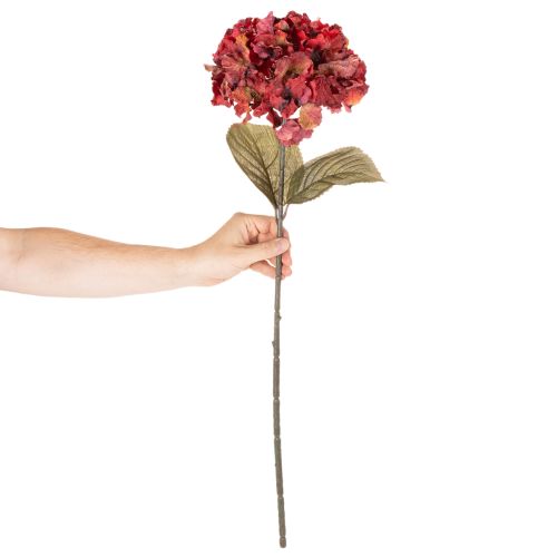 Branche de Fleurs d’Hortensia Artificielle 74 cm Rouge | Floristik24.fr