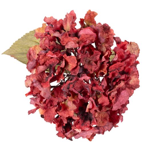 Branche de Fleurs d’Hortensia Artificielle 74 cm Rouge | Floristik24.fr