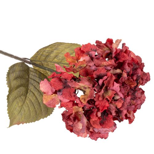 Branche de Fleurs d’Hortensia Artificielle 74 cm Rouge | Floristik24.fr