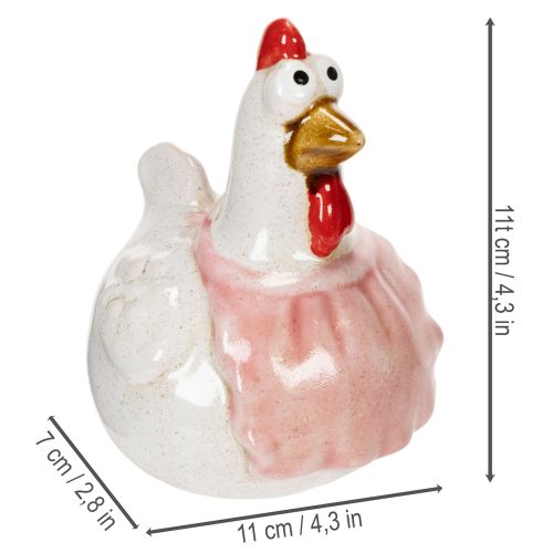 Article Figurines de poulets en céramique pour le salon, jolie décoration de table pour Pâques, 11 cm, lot de 2