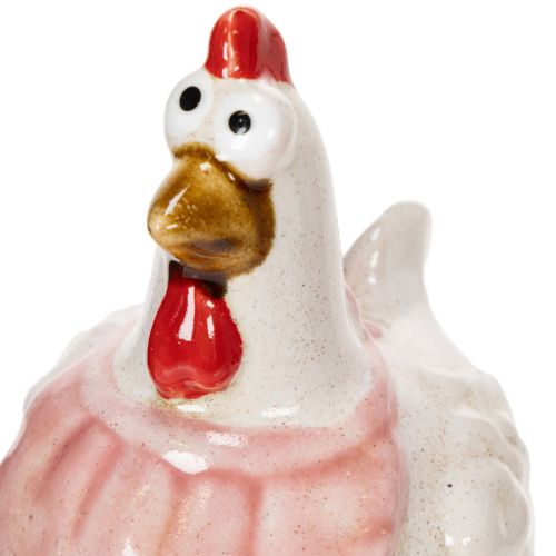 Article Figurines de poulets en céramique pour le salon, jolie décoration de table pour Pâques, 11 cm, lot de 2