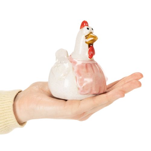 Article Figurines de poulets en céramique pour le salon, jolie décoration de table pour Pâques, 11 cm, lot de 2