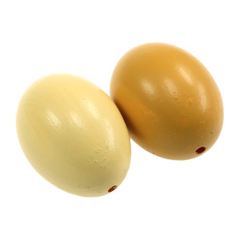 Floristik24 Oeufs de poule 6cm mix jaune 10pcs