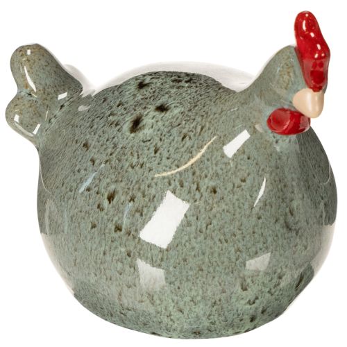 Floristik24 Figurine décorative de poulet en céramique pour le salon, de style rustique et de forme abstraite, 13 cm, lot de 2