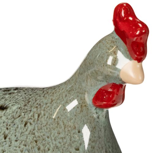 Article Figurine décorative de poulet en céramique pour le salon, de style rustique et de forme abstraite, 13 cm, lot de 2