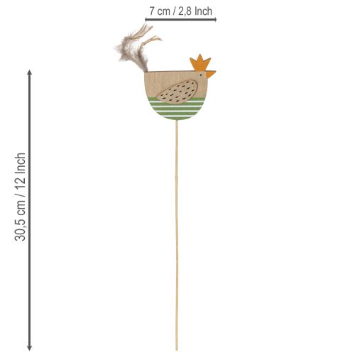 Article Piquets en forme de poule, motif Pâques, pour une décoration printanière joyeuse, 7 cm, lot de 12