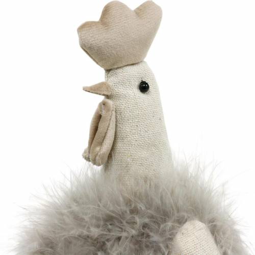 Floristik24 Décoration de Pâques paire de poulets, sièges de bord, ressort, poulets décoratifs avec plumes 2pcs