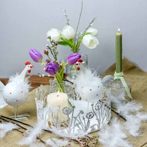 Article Poulet blanc à pois 21cm