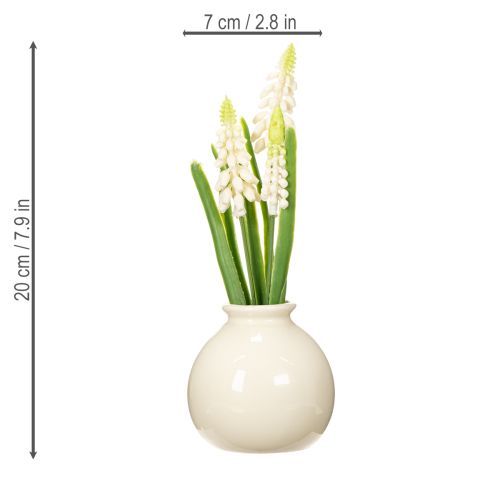 Floristik24 Vase artificiel en forme de jacinthe pour une décoration de table élégante et un style raffiné, 20 cm