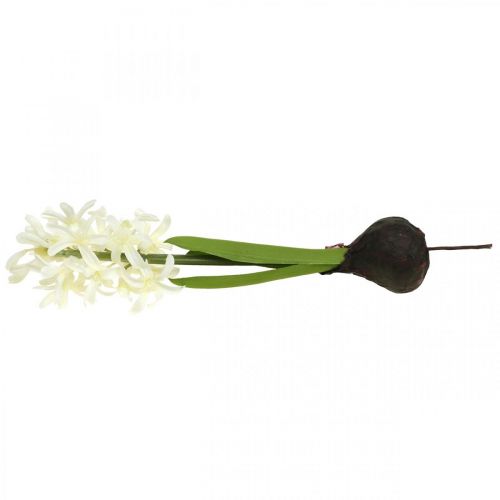Floristik24 Jacinthe artificielle avec bulbe fleur artificielle blanche à coller 29cm