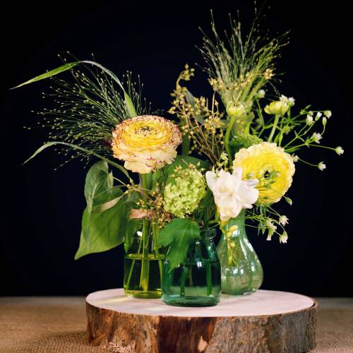 Floristik24 Verre déco Ø6cm H8cm vert/gris 6pcs