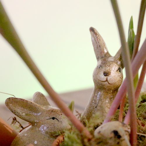 Floristik24 Lapin décoratif en céramique marron 5cm x 7cm