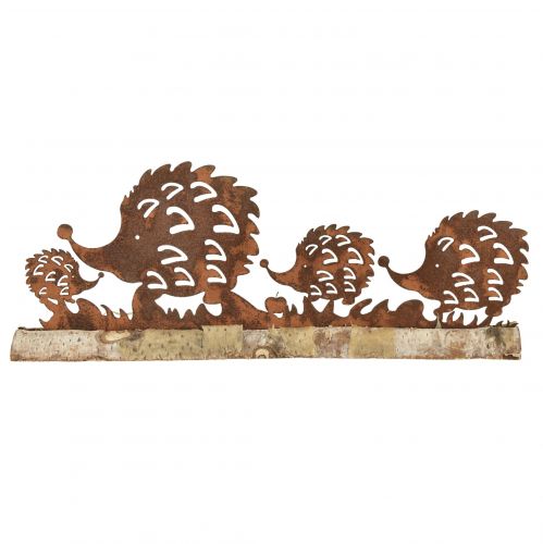 Floristik24 Famille hérisson décoration rouille patine d'automne 38x4,5x13,5cm