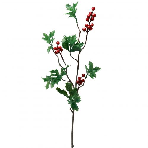 Floristik24 Ilex Branche de Houx Artificielle Baies Rouges 75cm