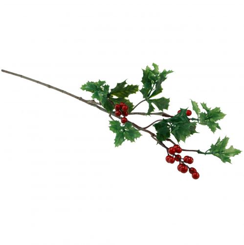 Floristik24 Ilex Branche de Houx Artificielle Baies Rouges 75cm