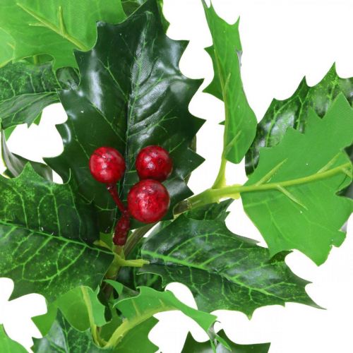 Article Branche de Noël houx Ilex baies artificielles 37cm