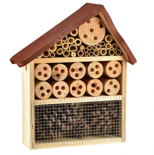 Floristik24 Insect Hotel Maison à insectes marron en bois 25 cm x 8,5 cm x 32 cm