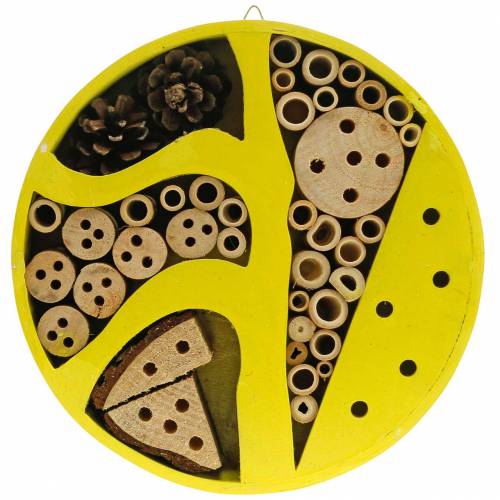 Floristik24 Hôtel à insectes rond jaune Ø25cm