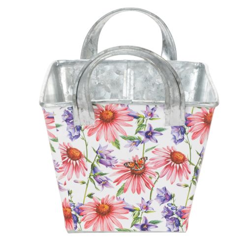 Article Jardinière de printemps en métal, décoration 20×12,5×10 cm