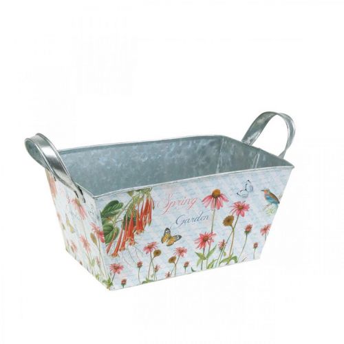 Floristik24 Jardinière jardinière en métal décoration de printemps 20 × 12 × 10cm