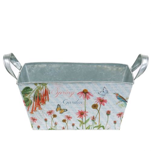 Floristik24 Jardinière jardinière en métal décoration de printemps 20 × 12 × 10cm