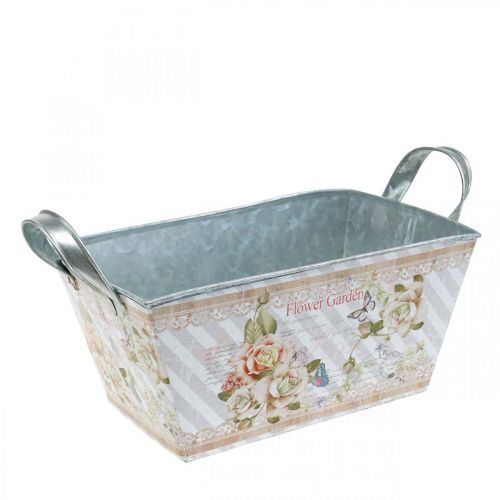 Floristik24 Jardinière jardinière en métal décoration d&#39;été 20 × 12 × 10cm