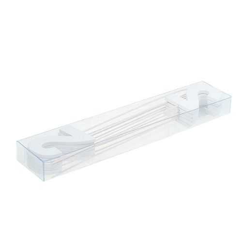 Floristik24 Chiffre anniversaire blanc „2 » sur tige L. 27 cm 10 p.