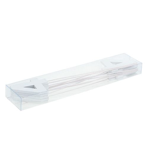 Floristik24 Chiffre anniversaire blanc „4 » sur tige L. 27 cm 10 p.