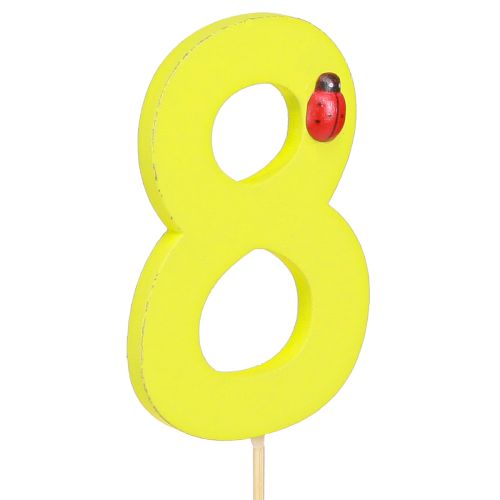 Article Chiffre d&#39;anniversaire &quot;8&quot; bouchon numéroté coloré en bois 7,5cm 16 pièces