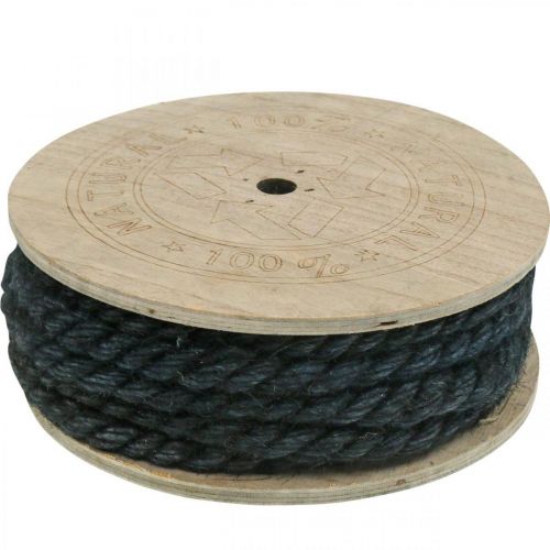 Article Cordon de jute noir, cordon décoratif, fibre de jute naturelle, corde décorative Ø8mm 7m