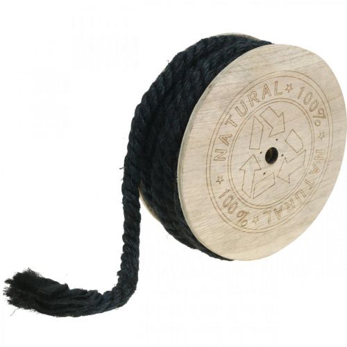 Article Cordon de jute noir, cordon décoratif, fibre de jute naturelle, corde décorative Ø8mm 7m