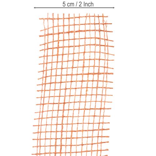 Article Ruban de jute, ruban en maille, jute écologique, rouge terre cuite, 5 cm de large, 40 m de long