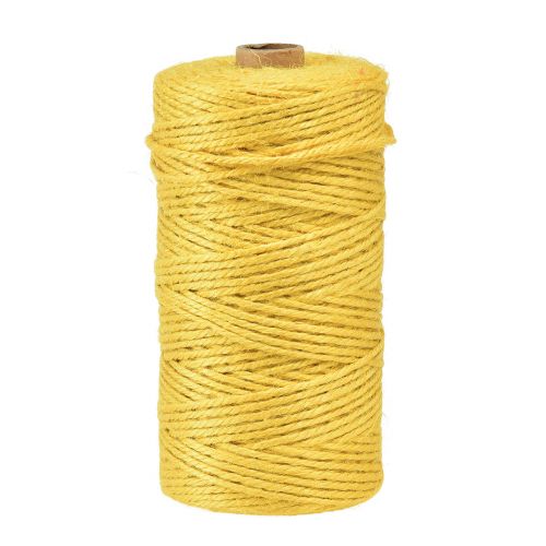 Floristik24 Ruban de jute cordon de jute ruban décoratif jute jaune Ø3mm 200m