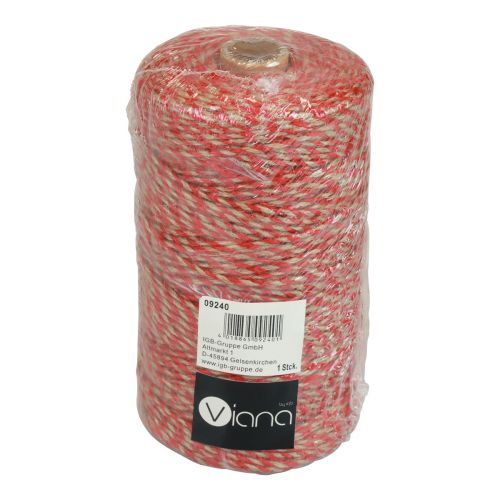 Article Ruban de jute cordon de jute cordon de jute rouge coloris naturel Ø2,5mm 200m