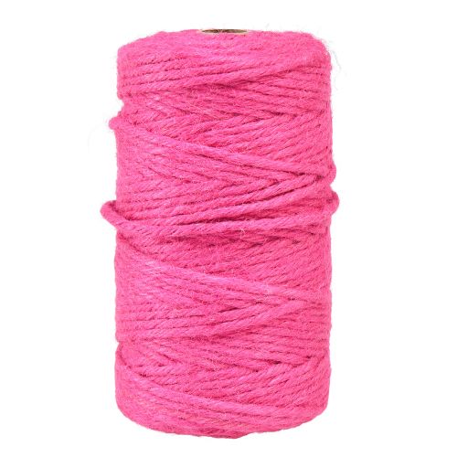 Cordon de ruban de jute ruban décoratif jute fuchsia Ø4mm 100m