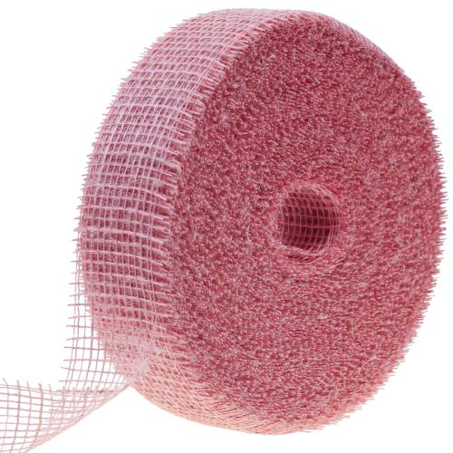 Article Ruban de jute, ruban de filet, ruban de table, ruban déco, jute, rose clair, 5 cm, 40 m