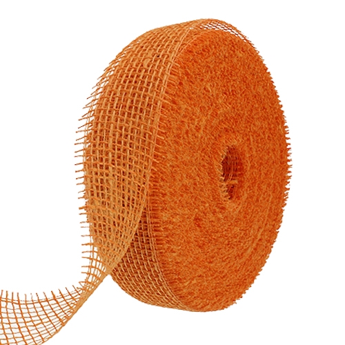 Floristik24 Ruban de jute orange clair 5cm 40m