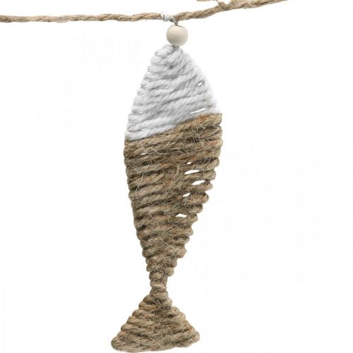 Floristik24 Guirlande décoration maritime jute 6 poissons avec étoile de mer 120cm