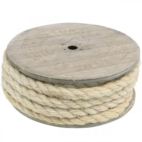 Floristik24 Cordon de jute crème cordon décoratif en fibre naturelle de jute 8mm 7m
