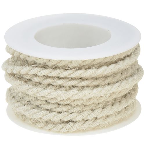 Cordon de jute blanc 6mm 9m