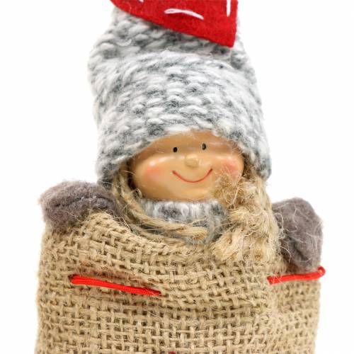 Floristik24 Sac de jute de décoration de Noël avec poupée H30cm 2pcs