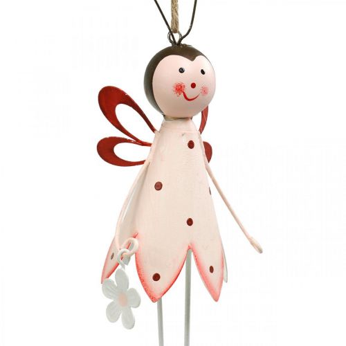 Floristik24 Coléoptère à accrocher, décoration de printemps, scarabée en métal avec fleur, cintre de décoration 2pcs
