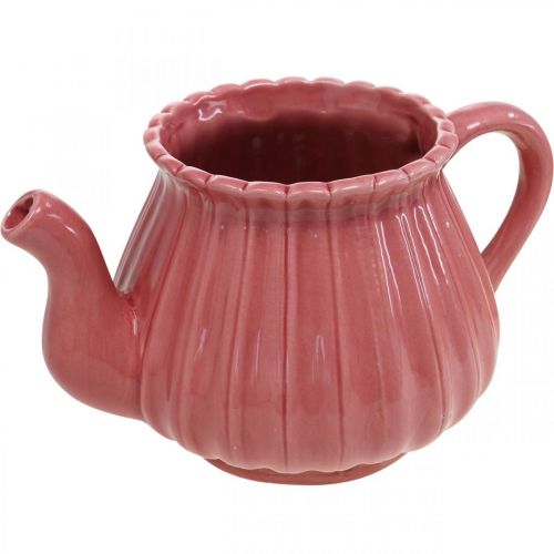 Article Théière décorative cache-pot en céramique rose, rouge, blanc L19cm 3pcs