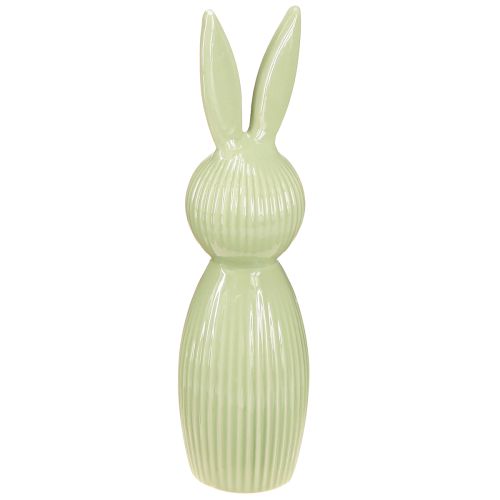 Figurine de lapin de Pâques en céramique vert pastel, décoration de table, 22 cm, lot de 2