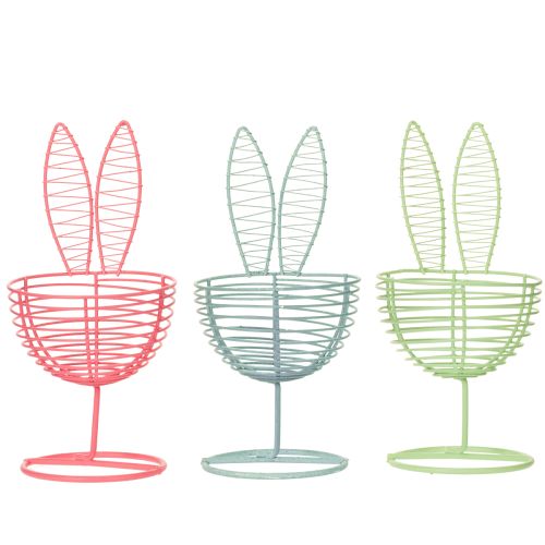 Article Lapin en fil de fer ajouré, objet décoratif idéal pour le printemps et Pâques, 16 cm, lot de 3.