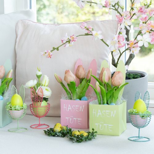 Article Lapin en fil de fer ajouré, objet décoratif idéal pour le printemps et Pâques, 16 cm, lot de 3.