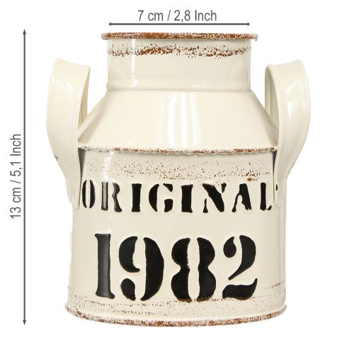 Article Pichet Métal Décoration &quot;Original 1982&quot; Crème Rouille H13cm 2pcs