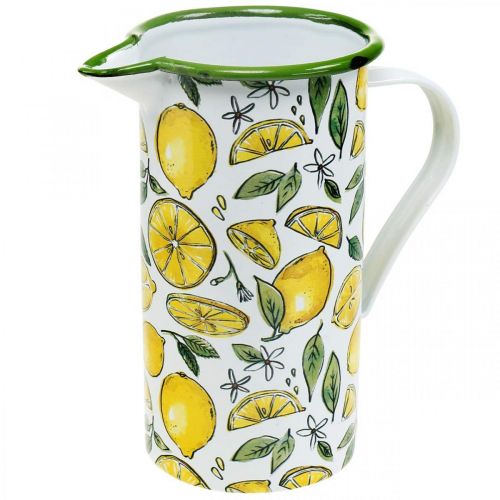 Floristik24 Verseuse émaillée, décor méditerranéen, verseuse motif citron H19,5cm Ø9cm